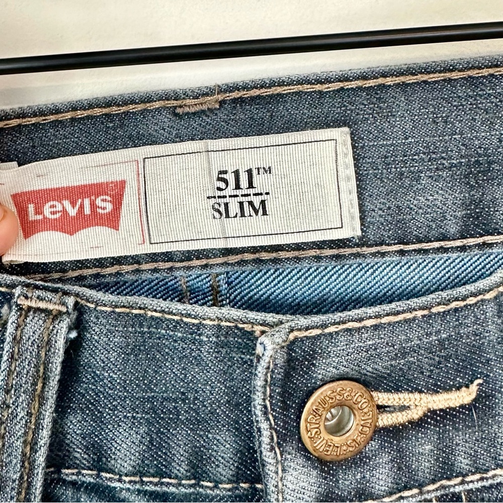 Levi's Men's Blue 511 Slim Straight Jeans - Picture 3 of 7